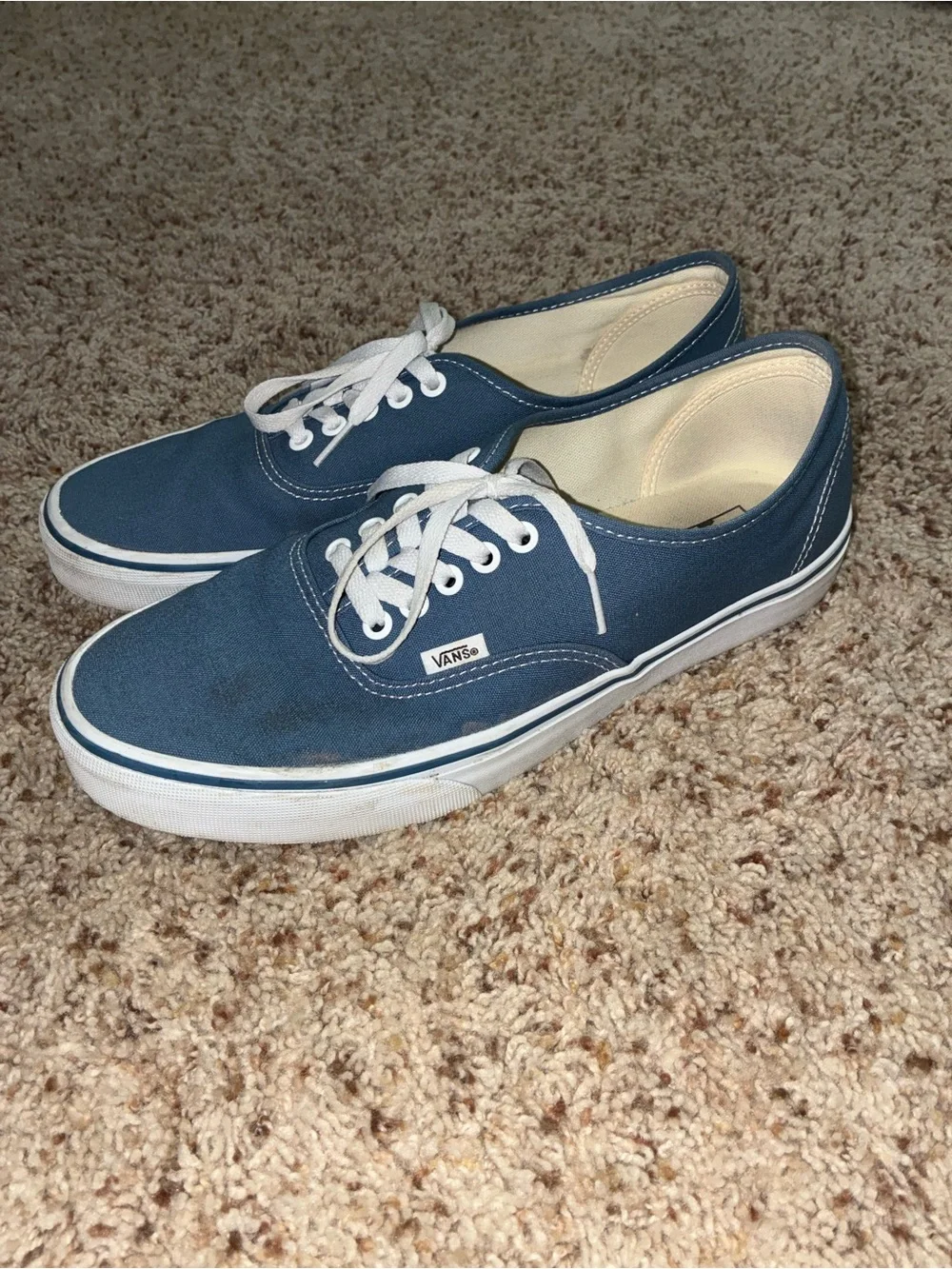 Vans Men’s Blue Canvas Authentic Low-Top Sneakers